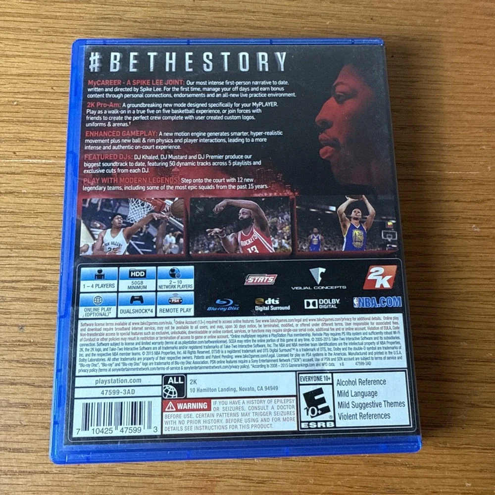 SONY NBA 2K16 PS4 Playstation 4 Anthony Davis Cover 2K Spike Lee 2016 complete